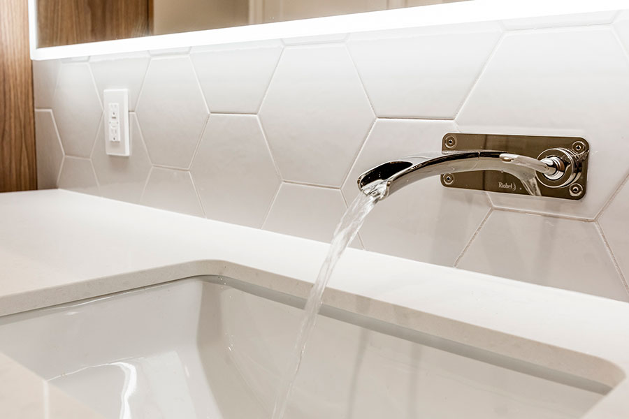 beautiful wall-mount faucet by Riobel from their Salome Series - Bathroom remodelling