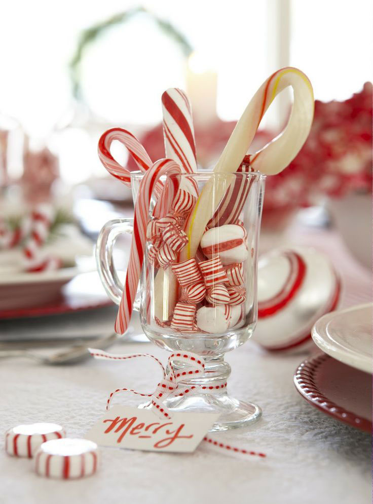 Put a bunch of candy canes, peppermints for your Christmas guests
