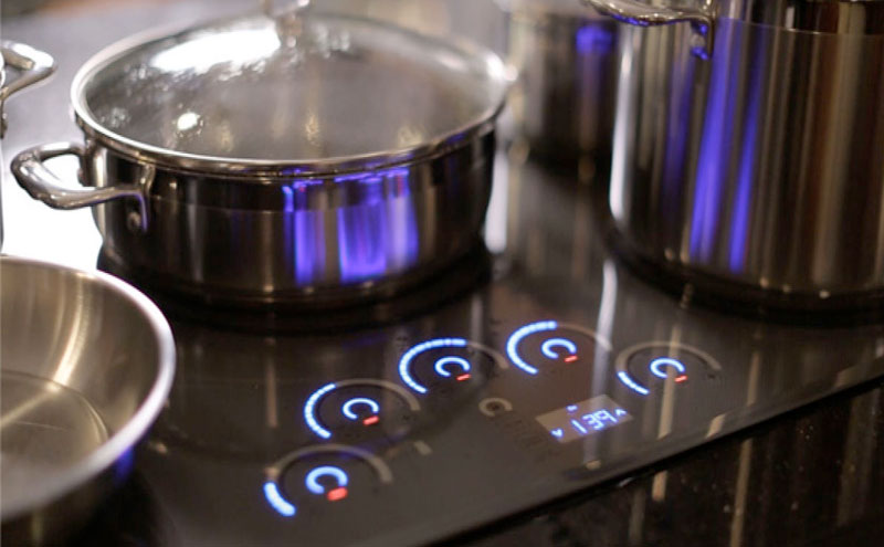 Cooktops with touch and swipe controls