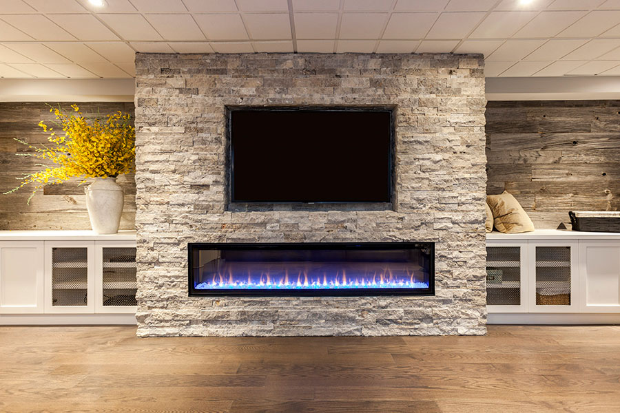 Stone Fireplace - Vaughan Home renovation