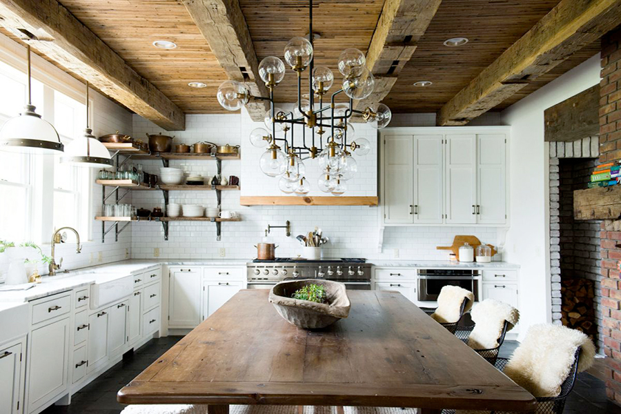 Wooden beams in the kitchen.