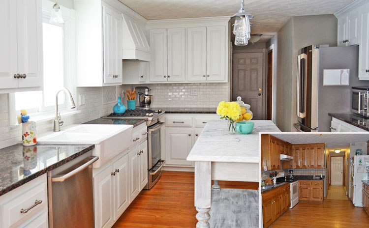 give your kitchen cabinets a bit of a spark with a coat of paint - Home remodel 